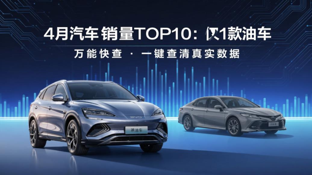 4月汽车销量前十名仅剩1款油车，用万能快查一键查清各车型真实数据