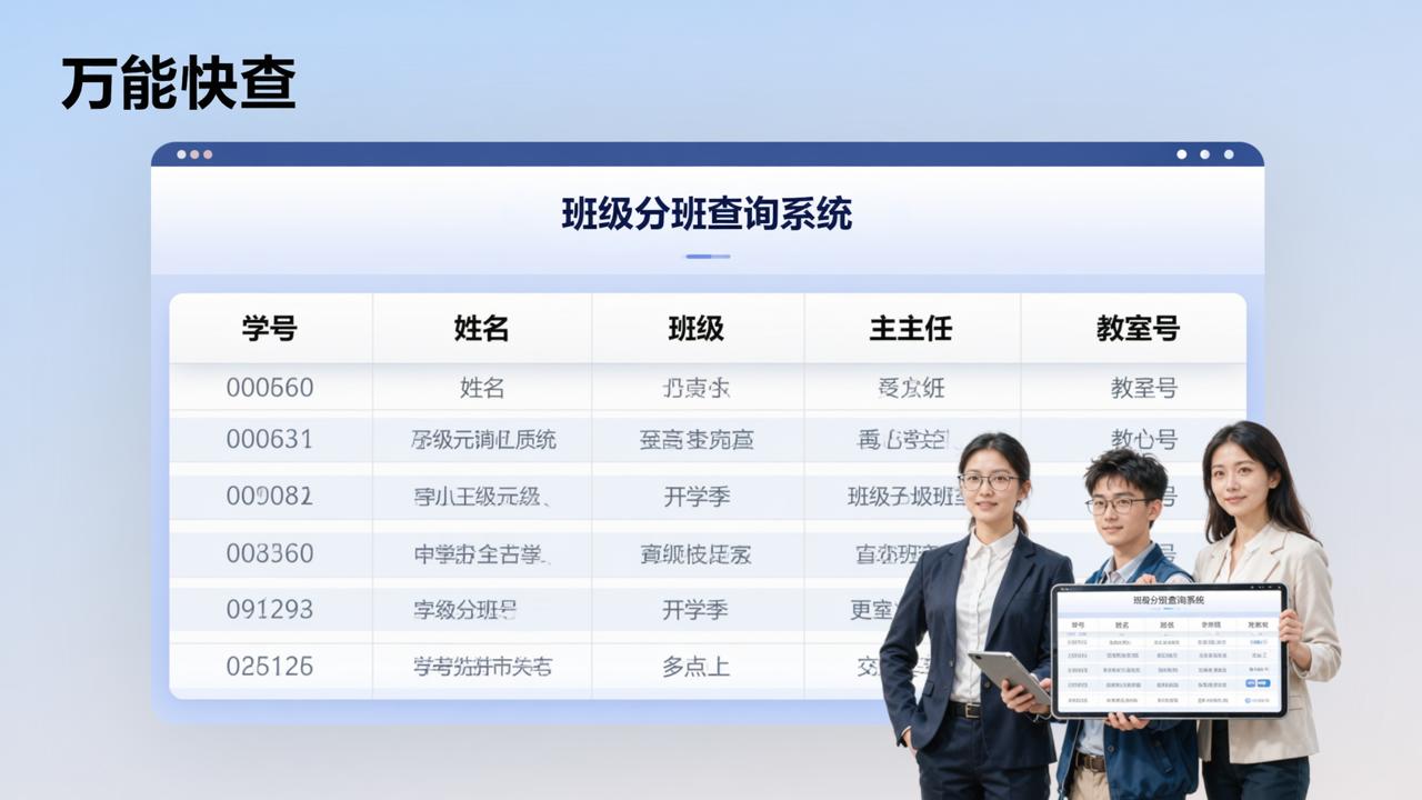 班级分班查询系统制作工具，用万能快查！