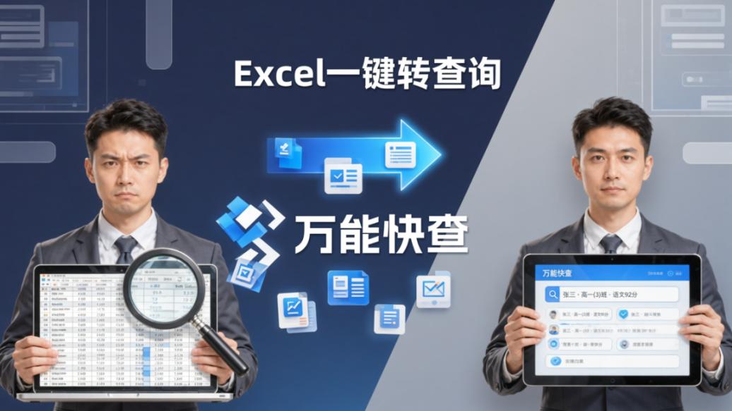 Excel一键转查询：同事用万能快查做查询系统，我还在手动回复