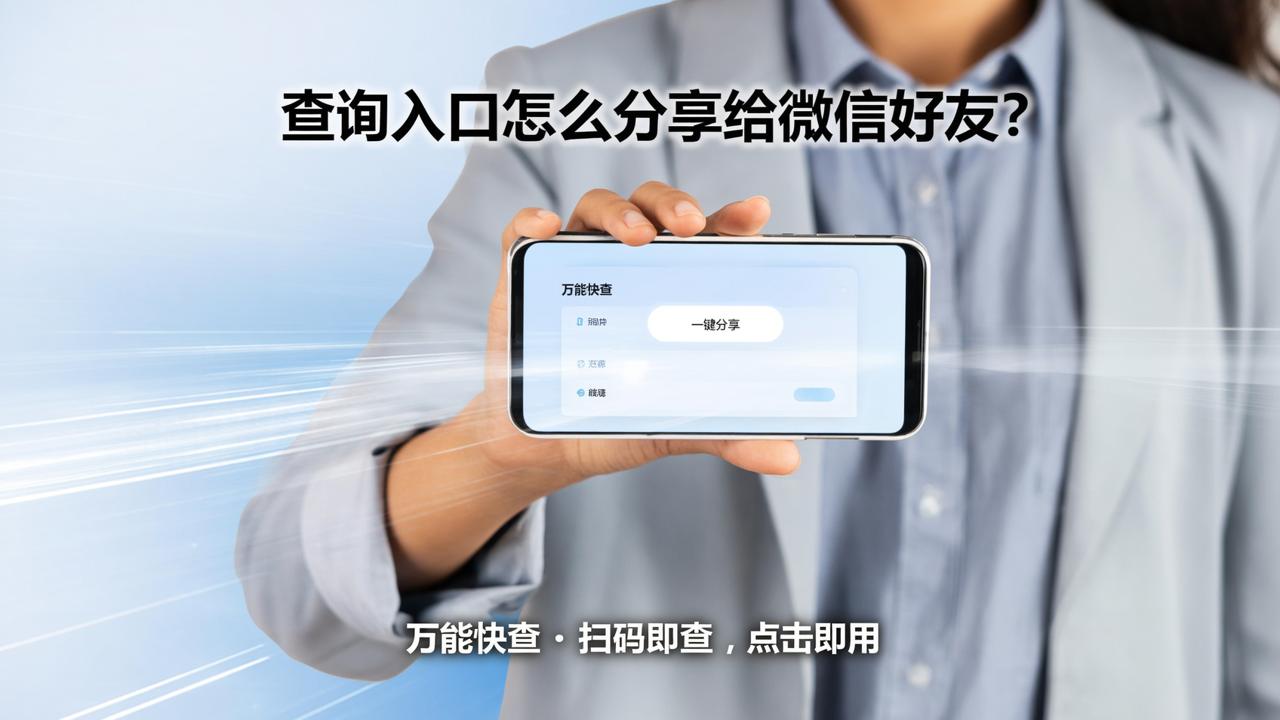 查询入口怎么分享给微信好友？「万能快查」一键分享查询入口链接，扫码即查