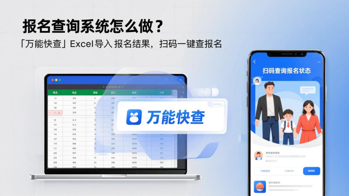 报名查询系统怎么做？「万能快查」Excel导入报名结果，扫码一键查报名