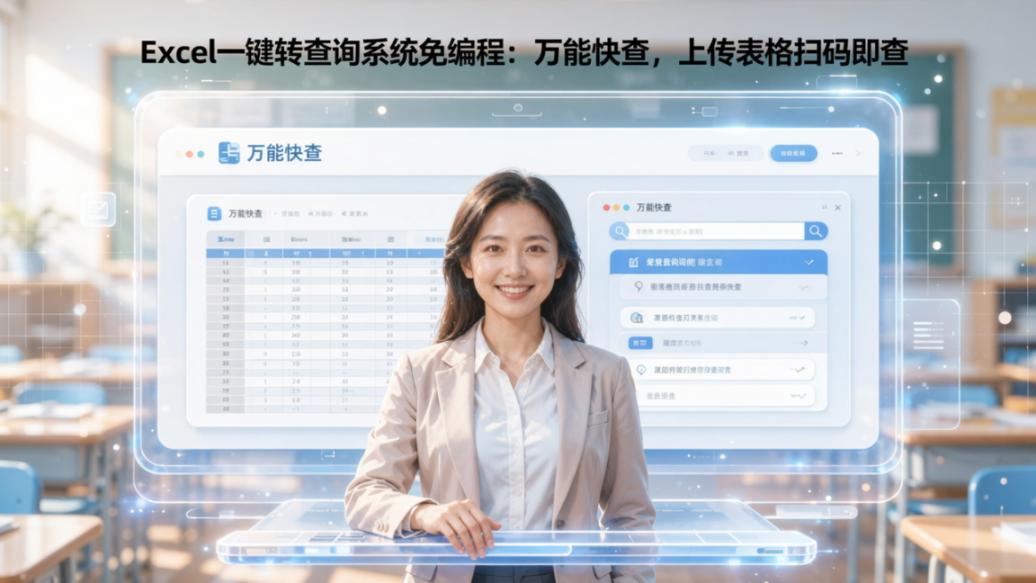 Excel一键转查询系统免编程：万能快查，上传表格扫码即查