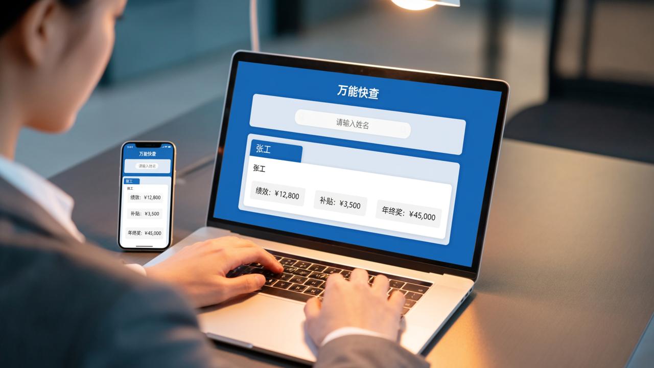 绩效、补贴、年终奖一个个私发到手软：万能快查，Excel变成查询页，员工各查各的不串号